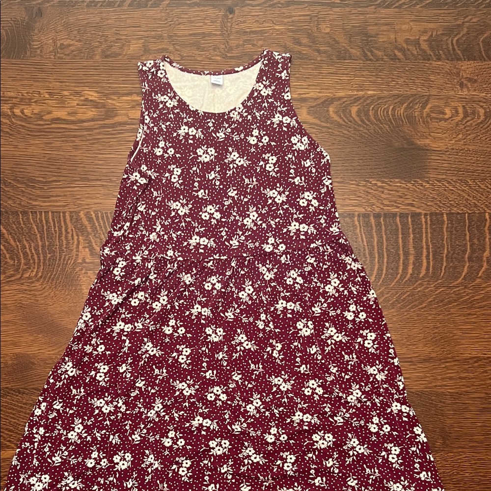 Old Navy Women’s Burgundy Floral Casual Dress
